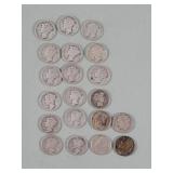 Group of U. S.  Mercury dimes and others