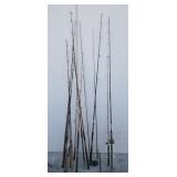 Bundle of vintage fishing rods