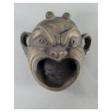 Vintage cast brass demon head ashtray