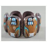 Art Deco sterling silver and enamel hinged