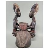 Vintage African carved wood yoruba ceremonial