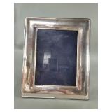 Sterling silver glass and wood picture frame