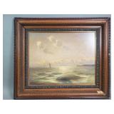 Signed N. Bauz Romanticism-style oil on panel