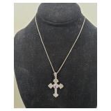Vintage sterling silver crucifix pendant with