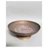 French bronze tazza featuring a engraved silver