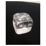 Baccarat crystal dice paperweight