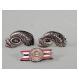 Vintage silver earrings, sterling silver Army-