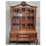 2-piece French Louis XV-style carved walnut