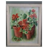 Signed Marie Hunter oil on canvas floral still