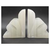 Vintage carved onyx bookends