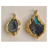 Pair of gold-plated pendants with