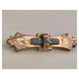 Antique Victorian gold-filled bar brooch