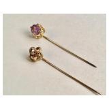 Pair of antique lapel pins