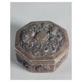 Vintage Chinese export silver plate embossed