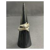 Vintage Mexico silver dolphin wrap ring