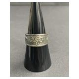 Sterling silver open-back Kokopelli ring