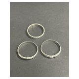 Group of sterling silver band rings
