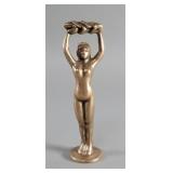 Vintage brass nude woman bottle opener