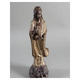 Vintage Chinese brass Guanyin sculpture