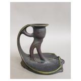 Antique Austrian Art Nouveau ceramic candlestick