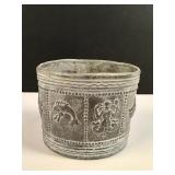 Antique English cast lead tobacco jar