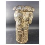 Vintage carved wood caryatid stool