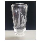 Vintage etched glass vase