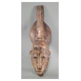 Vintage African carved wood tribal mask