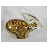 Vintage Murano style hand blown glass rabbit