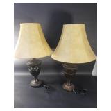 Pair of contemporary composite table lamps