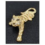 Vintage signed Trifari TM goldtone crouching