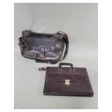 Vintage leather train conductor bag, leather
