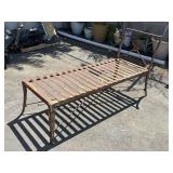 vintage iron slatted chaise lounge chair