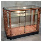 Vintage oak electrified display cabinet
