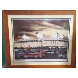 Vintage signed Stan Cline "Gilmore Fieldï¿½ framed