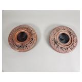 Pair of vintage copper and fabric collapsible
