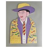 Howard Finster signed Hank Williams portrait