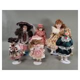 Group of porcelain dolls