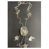 Vintage Mexico silver western necklace
