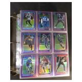 Binder of rookie NFL sports cards