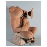 Vintage cast iron frog sculpture