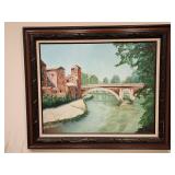 Vintage hand-painted oil on canvas of Italy