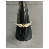 Vintage sterling silver and amethyst ring