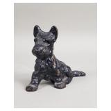 Vintage cast metal Scottish terrier pencil holder