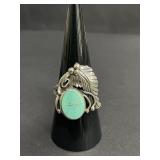 Vintage sterling silver and turquoise ring