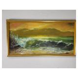 Mid Century hand painted oil on canvas