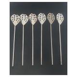 Vintage Lunt silver cocktail stirrer straws