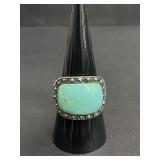 Vintage sterling silver ring with turquoise and