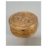 Gilt bronze jewelry box with classical scene