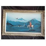 Signed BlackHorse oil on board